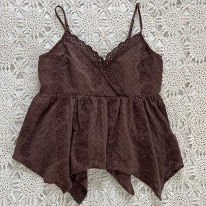 Brown American Eagle Eyelet Cami